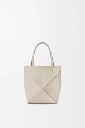 Bolso tote Mini Puzzle Fold en piel de becerro granulada suave Light Ghost Bolso tote Mini Puzzle Fold en piel de becerro granulada suave Light Ghost