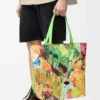 Bolso tote Puzzle Fold XL en piel de becerro clásica Verde vivo/Multicolor