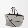 Bolso tote Puzzle Fold XXL en lona jacquard y piel de becerro Natural/Negro Bolso tote Puzzle Fold XXL en lona jacquard y piel de becerro Natural/Negro