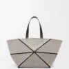 Bolso tote Puzzle Fold XXL en lona jacquard y piel de becerro Natural/Negro Bolso tote Puzzle Fold XXL en lona jacquard y piel de becerro Natural/Negro