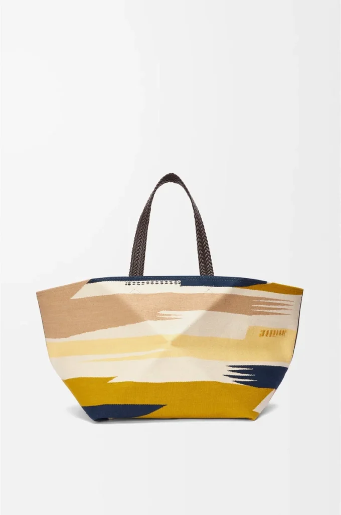 Bolso tote Puzzle Fold XXL en lona multicolor Bolso tote Puzzle Fold XXL en lona multicolor