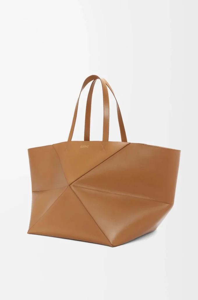Bolso tote XXL Puzzle Fold en piel de becerro brillante Oak Bolso tote XXL Puzzle Fold en piel de becerro brillante Oak