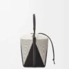 Bolso Treasure Bako en jacquard de lona y piel de becerro Natural/Negro Bolso Treasure Bako en jacquard de lona y piel de becerro Natural/Negro