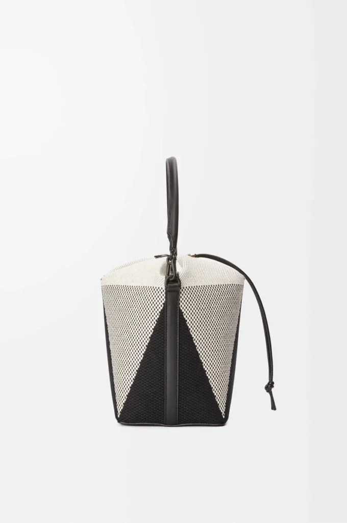 Bolso Treasure Bako en jacquard de lona y piel de becerro Natural/Negro Bolso Treasure Bako en jacquard de lona y piel de becerro Natural/Negro