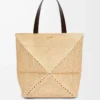 Bolso XL Puzzle Fold en rafia Natural/Negro Bolso XL Puzzle Fold en rafia Natural/Negro