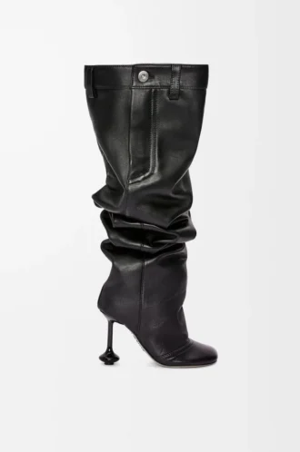 Bota por encima de la rodilla Toy en piel de cordero napa. Negro