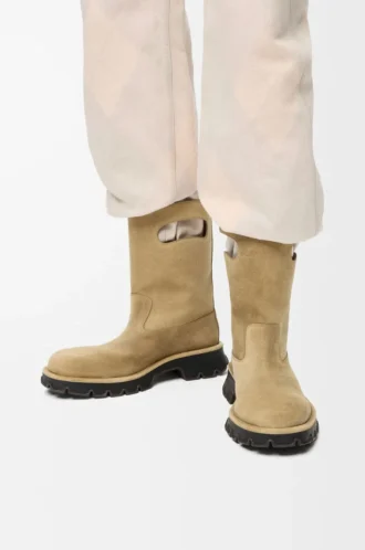 Botas Bobby de piel de becerro dividida encerada Sahara