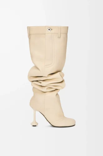 Botas por encima de la rodilla Toy en piel de cordero napa Oat Milk