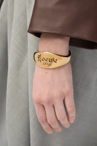 Brazalete con sello en plata de ley Oro