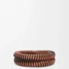 Brazalete entrelazado en piel de becerro clásica Tan Brazalete entrelazado en piel de becerro clásica Tan