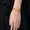 Brazalete fino trenzado en plata de ley Oro Brazalete fino trenzado en plata de ley Oro