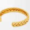 Brazalete fino trenzado en plata de ley Oro Brazalete fino trenzado en plata de ley Oro