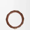 Brazalete tejido en latón y piel de becerro clásica Tan Brazalete tejido en latón y piel de becerro clásica Tan