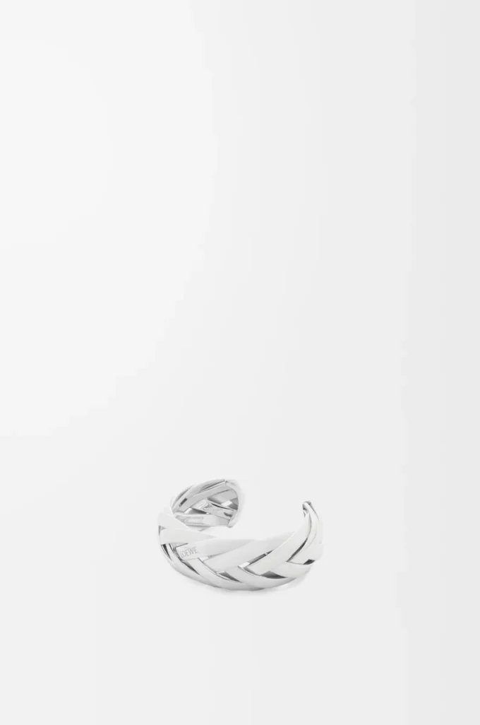 Brazalete trenzado grande en plata de ley Plata Brazalete trenzado grande en plata de ley Plata