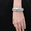 Brazalete trenzado grande en plata de ley Plata Brazalete trenzado grande en plata de ley Plata