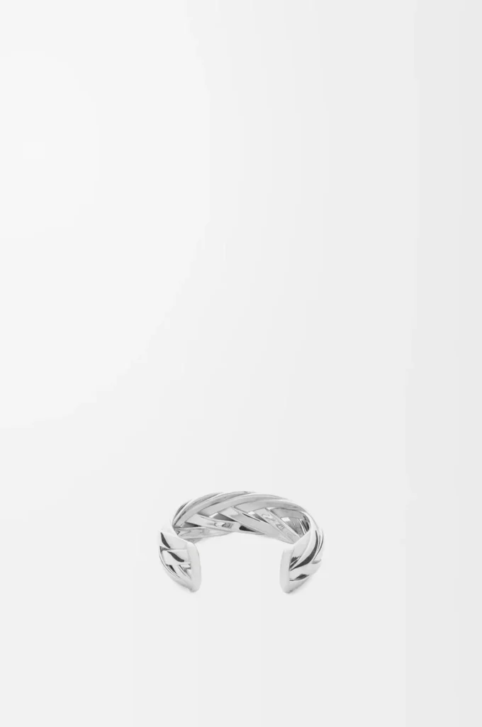 Brazalete trenzado grande en plata de ley Plata Brazalete trenzado grande en plata de ley Plata