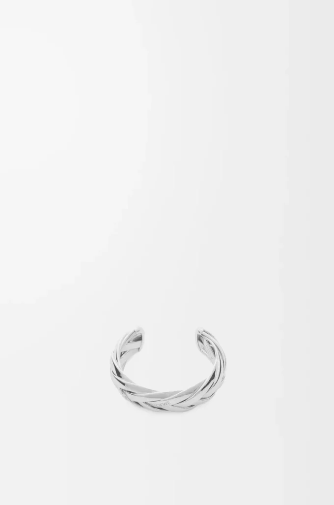 Brazalete trenzado grande en plata de ley Plata Brazalete trenzado grande en plata de ley Plata