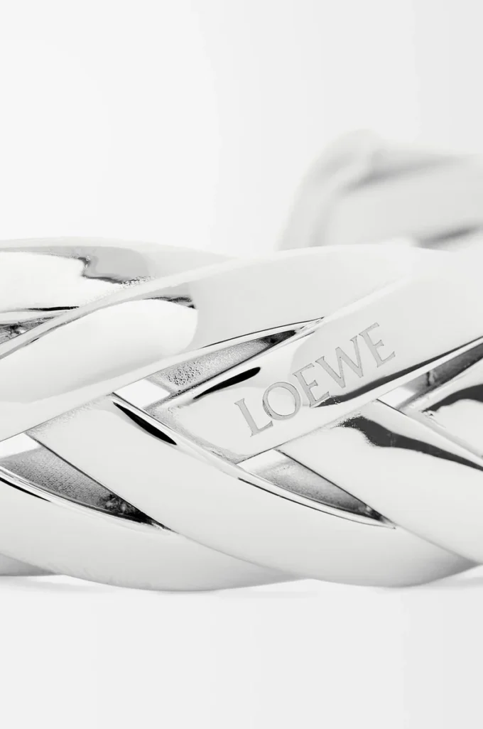 Brazalete trenzado grande en plata de ley Plata Brazalete trenzado grande en plata de ley Plata