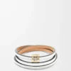 Brazalete Twist en piel de becerro blanco suave Brazalete Twist en piel de becerro blanco suave