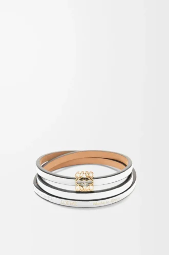 Brazalete Twist en piel de becerro blanco suave
