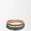 Brazalete Twist en piel de becerro negro Brazalete Twist en piel de becerro negro