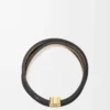 Brazalete Twist en piel de becerro negro Brazalete Twist en piel de becerro negro