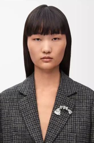 Broche BoWED Tie en plata de ley Plata