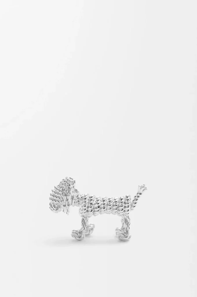 Broche con forma de perro salchicha Plata Broche con forma de perro salchicha Plata