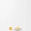 Broche de flor en piel de becerro Blanco Broche de flor en piel de becerro Blanco