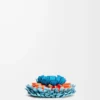 Broche de flor en piel de becerro clásica Aqua Broche de flor en piel de becerro clásica Aqua