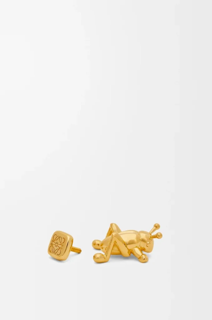 Broche de saltamontes en latón dorado Broche de saltamontes en latón dorado