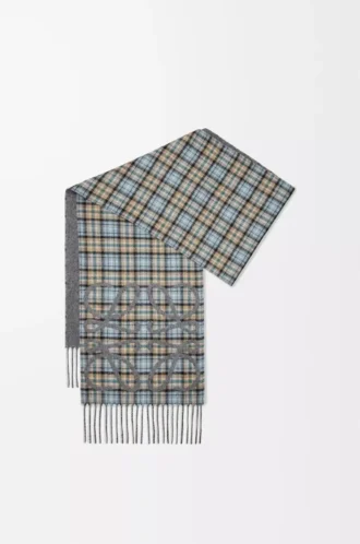 Bufanda Anagram de seda y cachemira Antracita/Gris/Beige