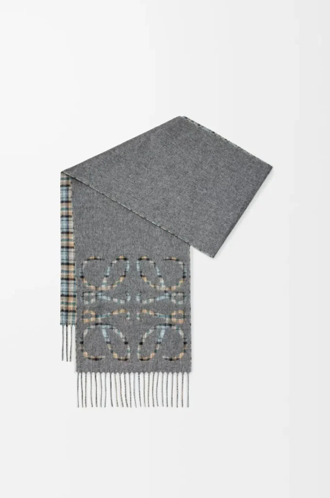 Bufanda Anagram de seda y cachemira Antracita/Gris/Beige Bufanda Anagram de seda y cachemira Antracita/Gris/Beige
