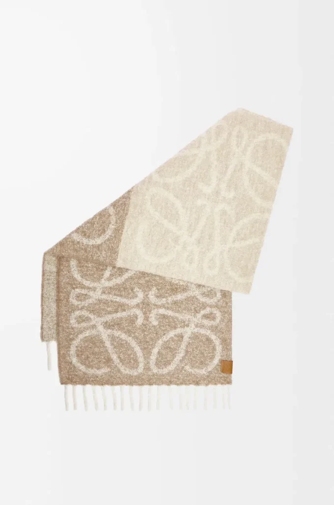 Bufanda Anagram en alpaca y lana Beige/Blanco Bufanda Anagram en alpaca y lana Beige/Blanco