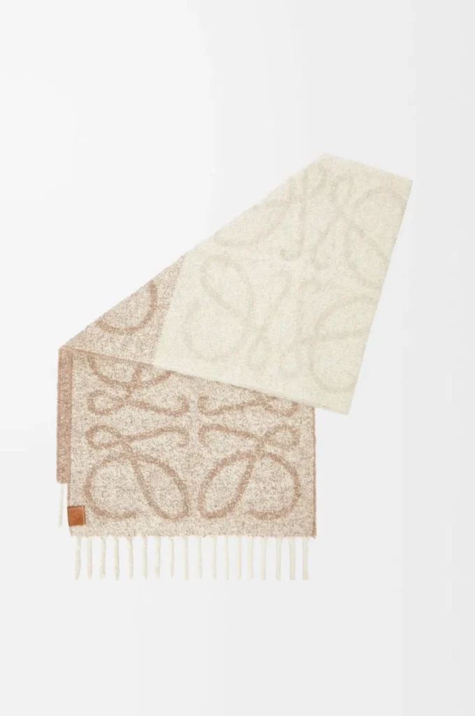 Bufanda Anagram en alpaca y lana Beige/Blanco Bufanda Anagram en alpaca y lana Beige/Blanco