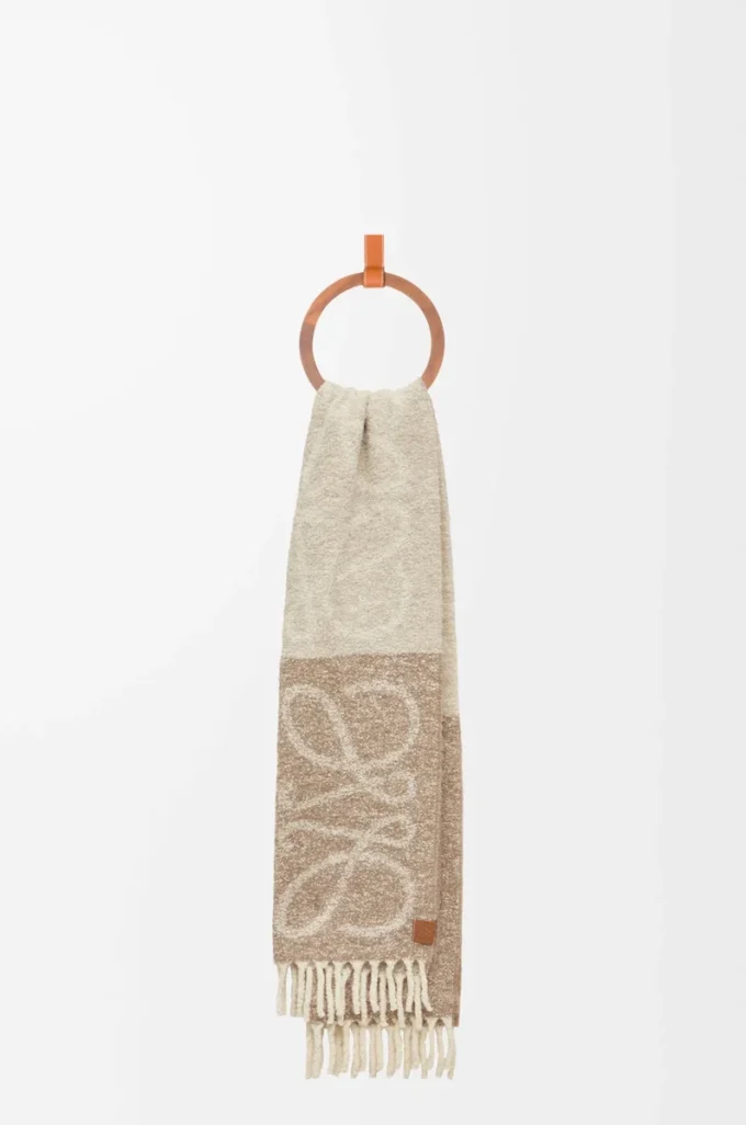 Bufanda Anagram en alpaca y lana Beige/Blanco Bufanda Anagram en alpaca y lana Beige/Blanco
