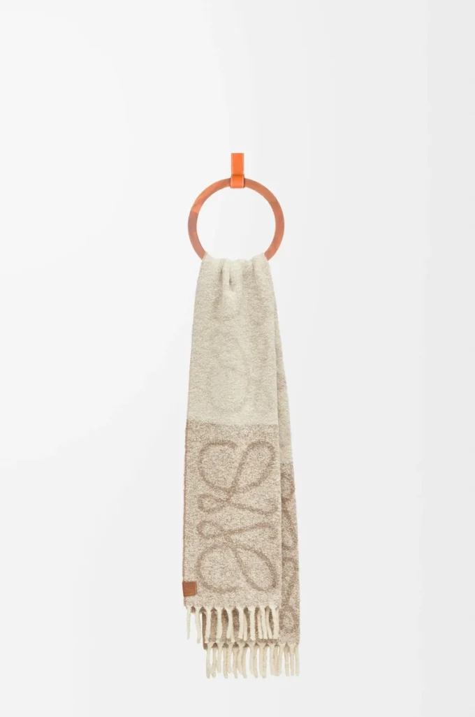 Bufanda Anagram en alpaca y lana Beige/Blanco Bufanda Anagram en alpaca y lana Beige/Blanco
