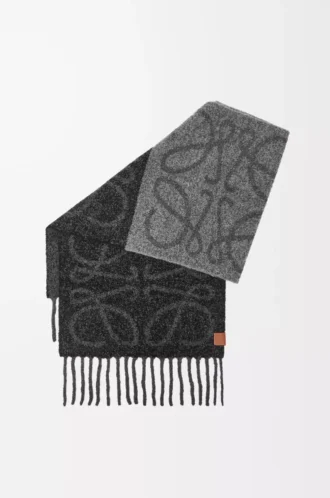 Bufanda Anagram en alpaca y lana Gris oscuro/Negro