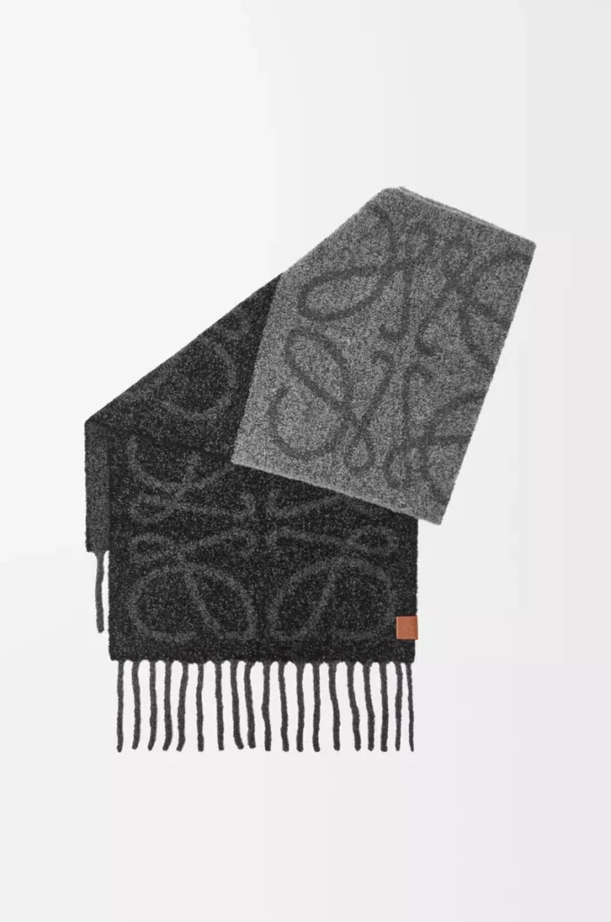 Bufanda Anagram en alpaca y lana Gris oscuro/Negro Bufanda Anagram en alpaca y lana Gris oscuro/Negro
