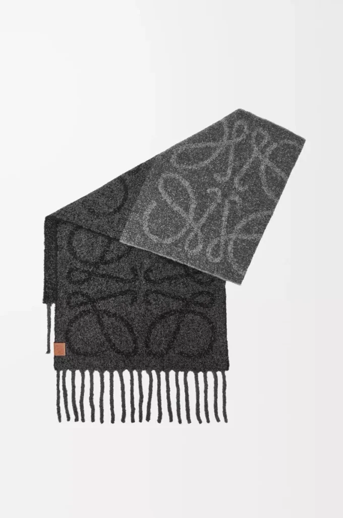 Bufanda Anagram en alpaca y lana Gris oscuro/Negro Bufanda Anagram en alpaca y lana Gris oscuro/Negro