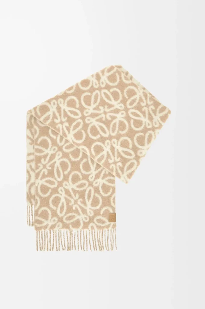 Bufanda Anagram en mezcla de alpaca y lana Beige/Blanco Bufanda Anagram en mezcla de alpaca y lana Beige/Blanco
