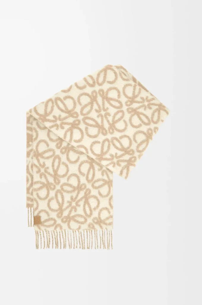 Bufanda Anagram en mezcla de alpaca y lana Beige/Blanco Bufanda Anagram en mezcla de alpaca y lana Beige/Blanco