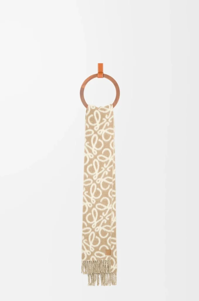 Bufanda Anagram en mezcla de alpaca y lana Beige/Blanco Bufanda Anagram en mezcla de alpaca y lana Beige/Blanco