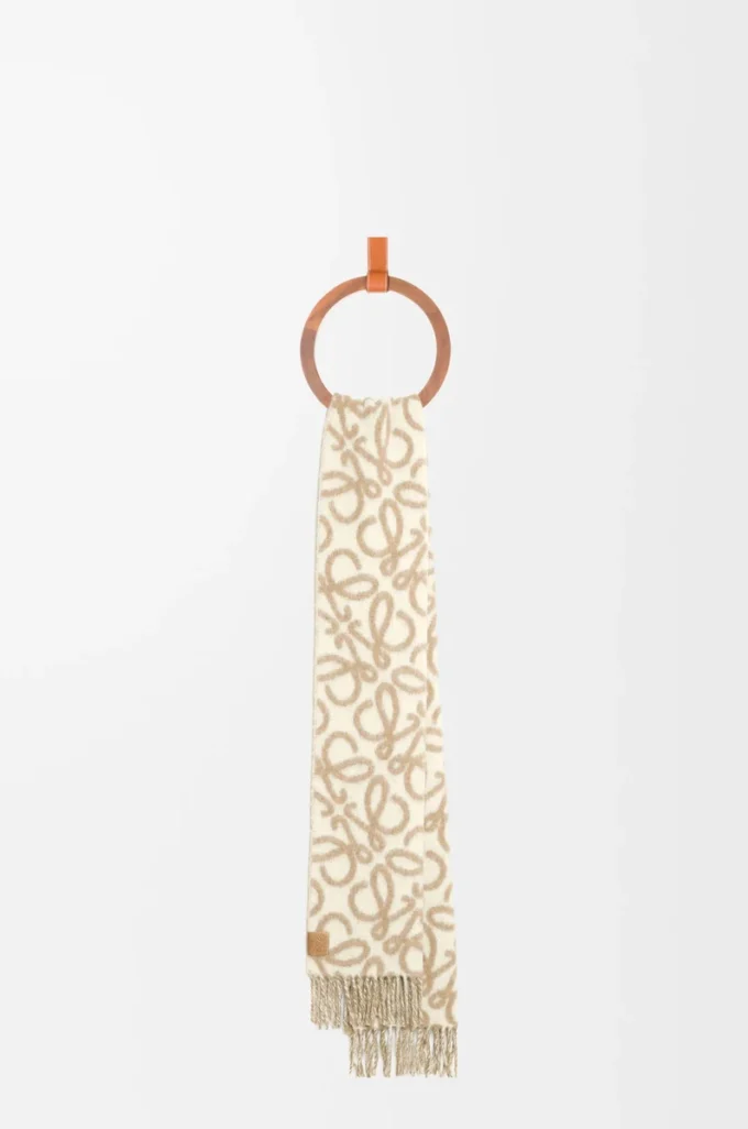 Bufanda Anagram en mezcla de alpaca y lana Beige/Blanco Bufanda Anagram en mezcla de alpaca y lana Beige/Blanco