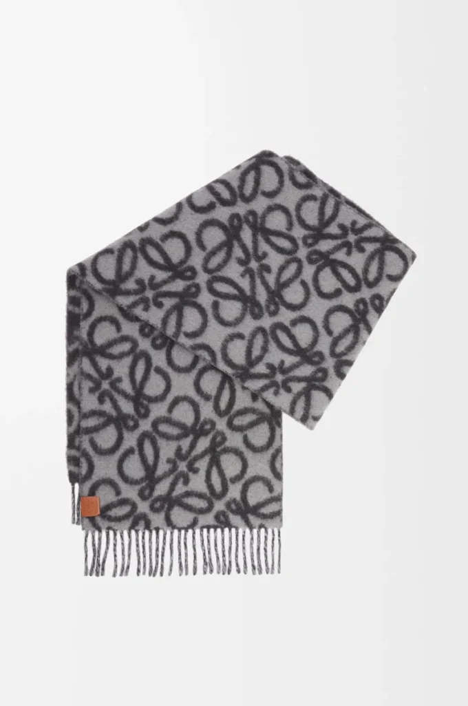 Bufanda Anagram en mezcla de alpaca y lana Negro/Gris Bufanda Anagram en mezcla de alpaca y lana Negro/Gris