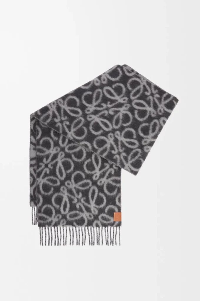 Bufanda Anagram en mezcla de alpaca y lana Negro/Gris Bufanda Anagram en mezcla de alpaca y lana Negro/Gris