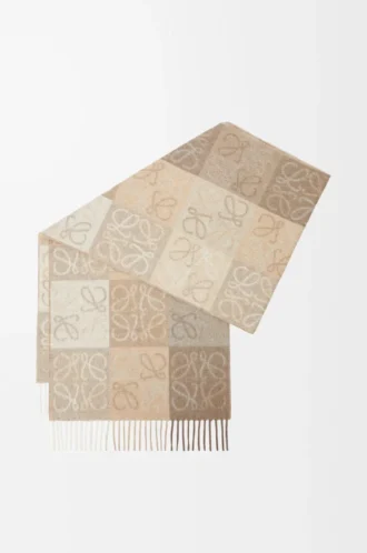 Bufanda de lana y cachemira Blanco/Beige