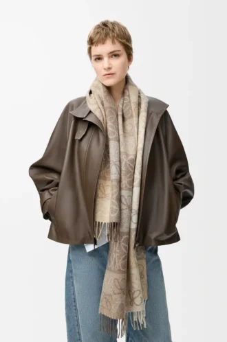 Bufanda de lana y cachemira Blanco/Beige