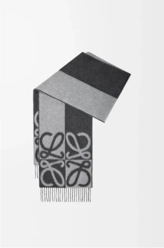 Bufanda de lana y cachemira Gris oscuro/Gris claro Bufanda de lana y cachemira Gris oscuro/Gris claro