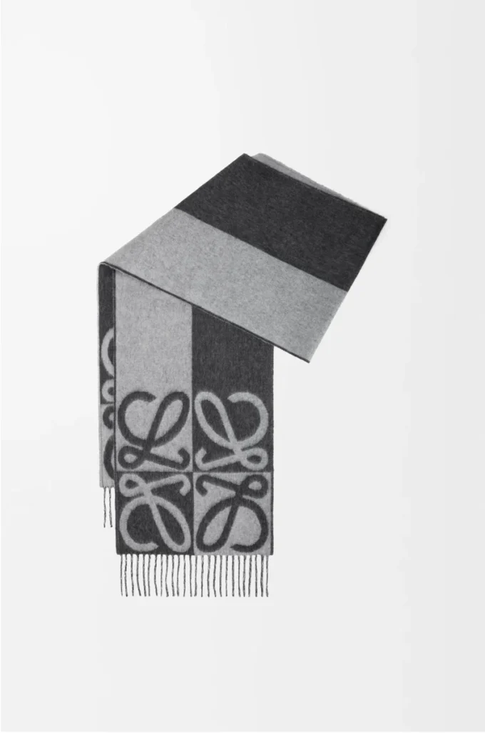 Bufanda de lana y cachemira Gris oscuro/Gris claro Bufanda de lana y cachemira Gris oscuro/Gris claro